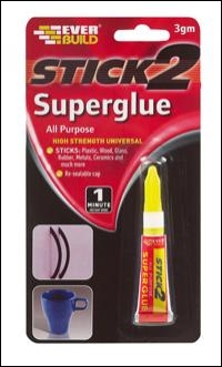 Everbuild All Purpose Superglue Tube - Clear - 3gm - Box Of 12