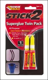 Everbuild All Purpose Superglue Twin Pack - Clear - 3gm X 2 - Box Of 12
