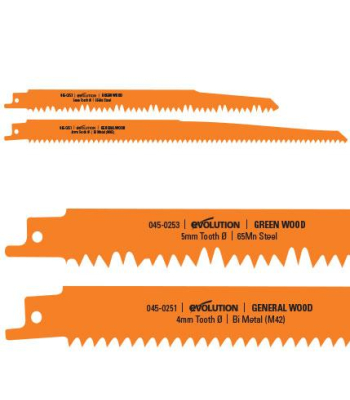 Evolution Wood Cutting Reciprocating Saw Blades (x2)