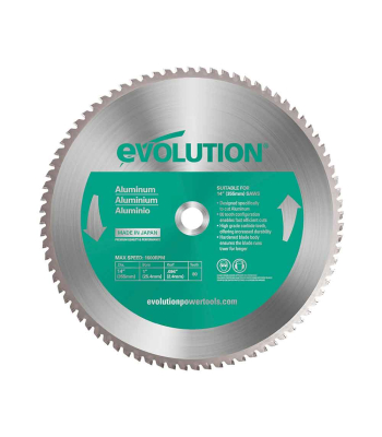 Evolution 355mm Aluminium Cutting 80T TCT Chop Saw Blade to suit S355MCS, S355CPS, R355CPS & EVOSAW355