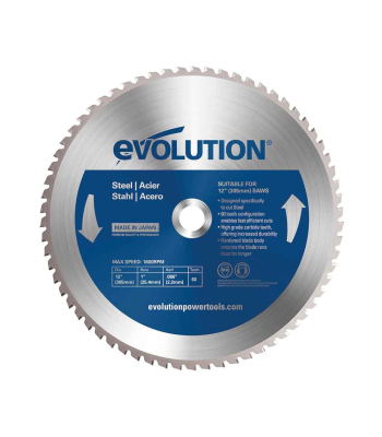 Evolution 305mm Mild Steel Cutting 60T TCT Chop Saw Blade to suit 305mm Chop Saws