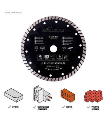 Evolution 185mm Diamond Blade (For Mitre Saws Only) to suit R185SMS & R185SMS+