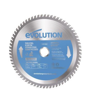 Evolution 185mm Thin Steel Mitre Saw Blade 68T to suit R185SMS & R185SMS+