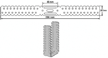 AH186 295mm Bracket - Gypliner GL9 - Supplied Flat (per 100)