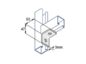 Unistrut P1026 1+1 Hole Pre-galvanised Angle Bracket (per 100)