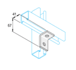 Unistrut P1028 1+1 Hole Pre-galvanised Angle Bracket (per 100)