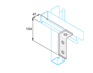 Unistrut P1346 2+1 Hole Pre-galvanised Angle Bracket 41mm x 104mm (per 100)