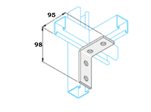 Unistrut P1325 2+2 Hole Pre-galvanised Angle Bracket (per 100)