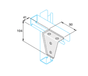 Unistrut P1359 2+2 Hole A209 90� Large Delta Bracket (per 100)