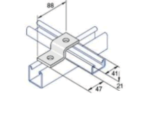 Unistrut P4045 Pre-galvanised 2 Hole 'Z' Bracket 41/21 (per 100)