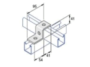 Unistrut P1045 Pre-galvanised 3 Hole 'Z' Bracket 41/41 (SW,A) (per 100)