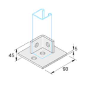 Unistrut P2072-S1 Pre-galvanised Single Base Plate C/W (per 100)