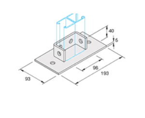 Unistrut P2073 Pre-galvanised Double Base Plate C/W (per 100)