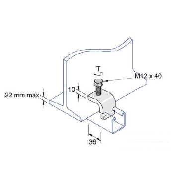Unistrut P1386 Pre-galvanised Beam Clamp Internal Fitting (per 100)