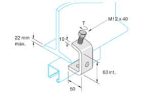 Unistrut P1271 Pre-galvanised Beam Clamp Side Fitting (per 100)