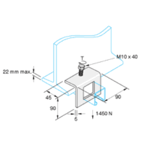 Unistrut Pre-galvanised Beam Clamp Window Type Back to Back Channel (per 100)