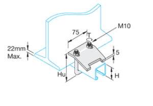 Unistrut Pre-galvanised C701/82 Beam Clamp with 'U' Bolt (W,U) (per 100)