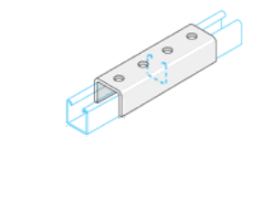 Unistrut Pre-galvanised Jointing Plate For 41/41 Internal Threaded (U) (per 100)