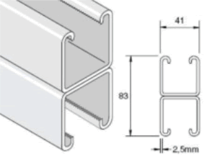 Unistrut 41/41 Plain Pre-galvanised Back to Back Channel (3.0M Length)