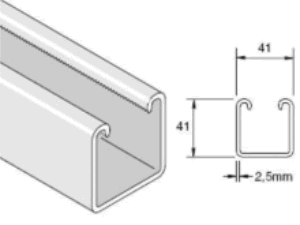 Unistrut 41/41 Plain Pre-galvanised Channel (3.0M Length)