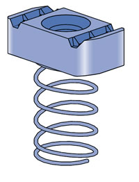 M8 Long Spring BZP Channel Nuts - per 100