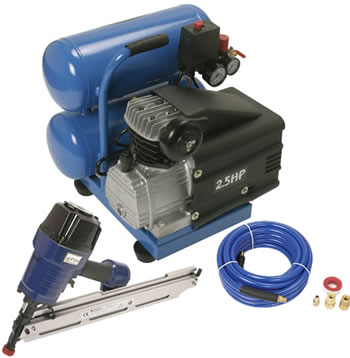 Fox FC352 Clipped Head Framing Nailer and CF2600 Side Stack Air Compressor Combo Kit