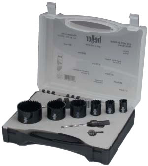 Heller 8 Piece HSS Bi-Metal Hole Saw Case - Sanitation / Heating Installation Set No.1