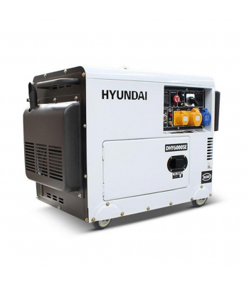 Hyundai DHY6000SE 5.2kW 6.5kva 115v/230v 'Silent' Diesel Generator (Silenced 3000rpm Air Cooled)