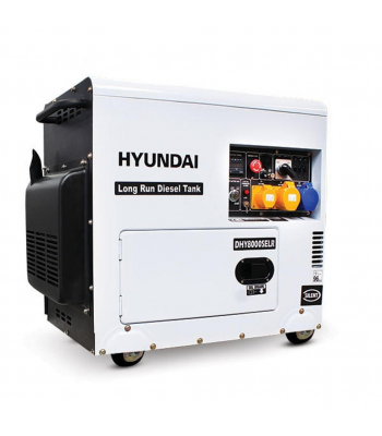 Hyundai DHY8000SELR 6kW 7.5kva 115v/230v 'Silent' Long Run Diesel Generator (Silenced 3000rpm Air Cooled)