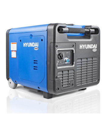 Hyundai HY4500SEI 230V Petrol Driven 4300W Portable ‘Silenced’ Generator inc Built in Wheel Kit, Accessories + 600ml Oil