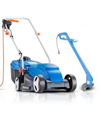 Hyundai HYM3200E+HYTR250E Corded Electric Lawn Mower and Trimmer Bundle