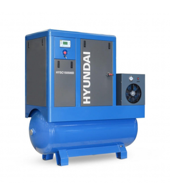 Hyundai HYSC150500D 15hp 500 Litre Screw Compressor with Dryer | HYSC150500D