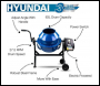 Hyundai HYCM63E 220W 63L Electric 230v Cement / Concrete Mixer | HYCM63E