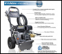 Hyundai HYW3100P2 3100psi 210cc 7Hp 214 Bar Petrol Pressure Washer - inc Puncture Proof Tyres, 4 Quick Release Nozzles, Trigger Gun, Lance, 7.5m Hose, AR Triplex Pump, Brass Head + Ceramic Pistons