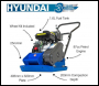 Hyundai HYCP5030 87cc 12 inch  Petrol Plate Compactor / Wacker Plate 2.5hp inc Wheel Kit + Paving Pad