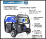 Hyundai HY3800LEK-2 Elec Start Site Petrol Generator 3.2kW inc Wheel Kit - 115/230v Long Run Tank
