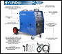 Hyundai HYMIG-200I 200 Amp MIG Welder, 230V Single Phase, Pro Series c/w Wheels + Cylinder Carrier