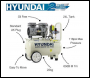 Hyundai HY7524 5.2CFM, 1HP, 24 Litre Oil Free Direct Drive Silenced Air Compressor