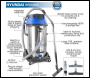 Hyundai HYVI10030 3000W Triple Motor 3 IN 1 Wet & Dry Electric HEPA Filtration Vacuum Cleaner 230v