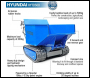 Hyundai HYTD500 196cc Petrol 500kg Payload Tracked Mini Dumper / Power Barrow / Transporter