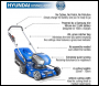 Hyundai HYM40LI420P 40V Lithium-Ion Cordless Battery Powered Lawn Mower 42cm Cutting Width With Battery & Charger