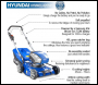 Hyundai HYM40LI420SP 40V Lithium-Ion Cordless Battery Powered Self Propelled Lawn Mower 42cm Cutting Width With Battery & Charger
