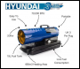 Hyundai HY70DKH 20kW Diesel/Kerosene Space Heater 70,000BTU - Code HY70DKH