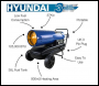 Hyundai HY125DKH 37kW Diesel/Kerosene Space Heater 125,000BTU - Code HY125DKH