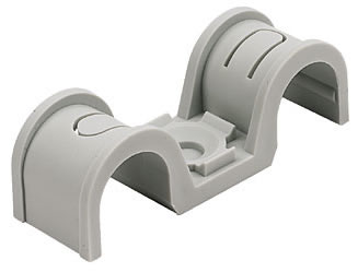 Pulsa 800E & 40E Double Grey P Clips for Conduit and Pipe Work - 16mm (per 50) - New Code 567209