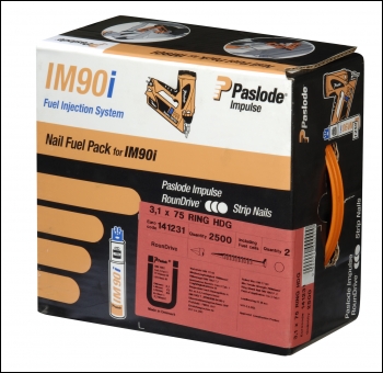 Paslode Impulse IM90i and IM360Ci Nail Fuel Pack - 75mm, 3.1mm, RG GALV-PLUS - Code 142030