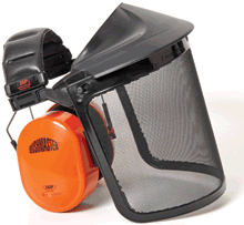JSP Bushmaster Forestry Unit - Browguard & Ear Defenders - Polycarb or Mesh Visor