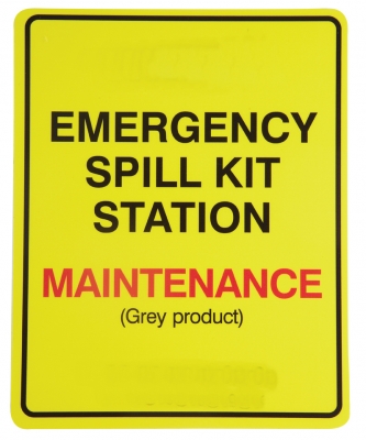 KingFisher Emergency Spill Kit Station Sign - Maintenance (Rigid Plastic) - 160x200mm - AC9401