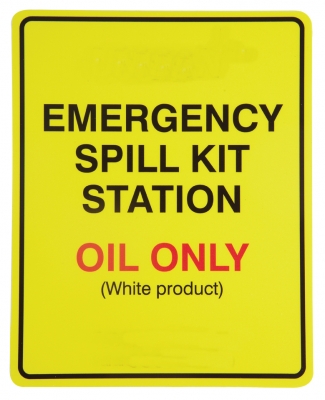 KingFisher Emergency Spill Kit Station Sign - Oil Only (Rigid Plastic) - 160x200mm - AC9402