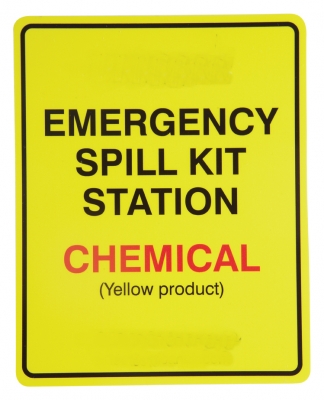 KingFisher Emergency Spill Kit Station Sign - Chemical (Rigid Plastic) - 160x200mm - AC9403